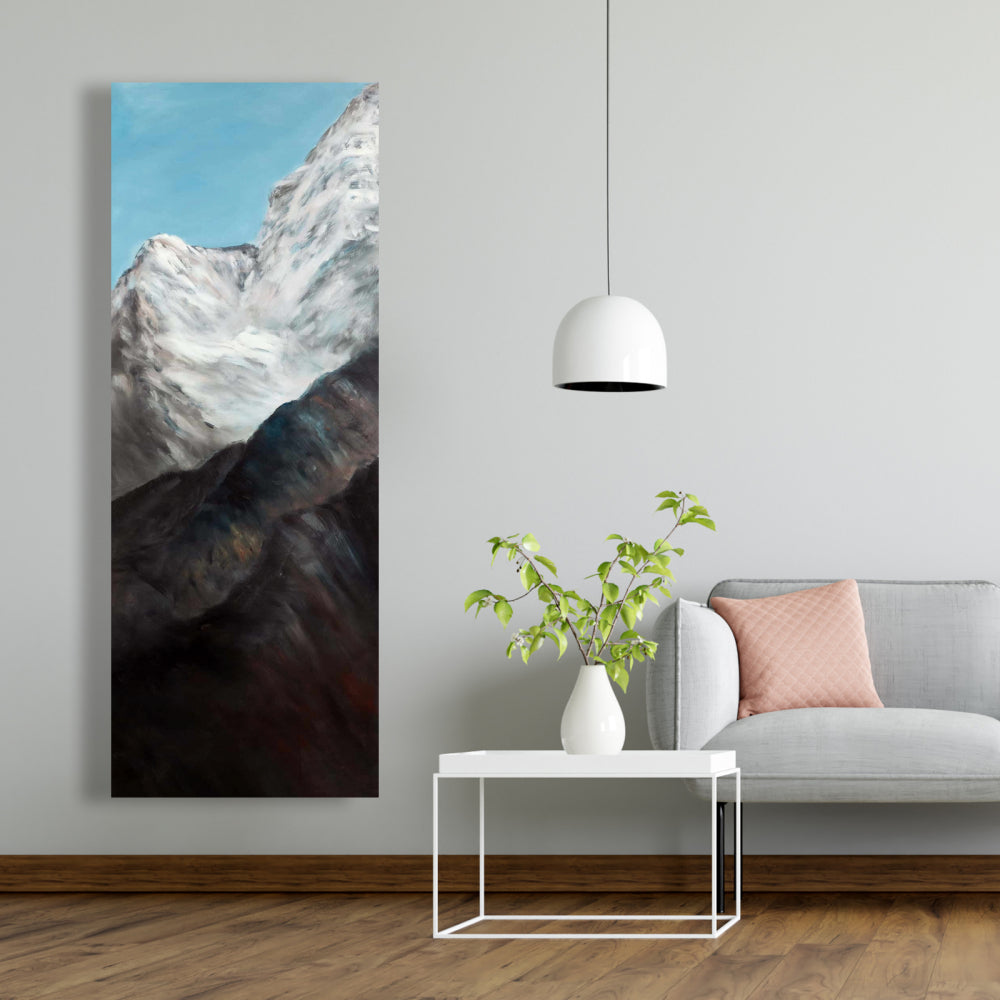 Emblematic Himalayan Peaks Blue Canvas - Contemporary Decor
