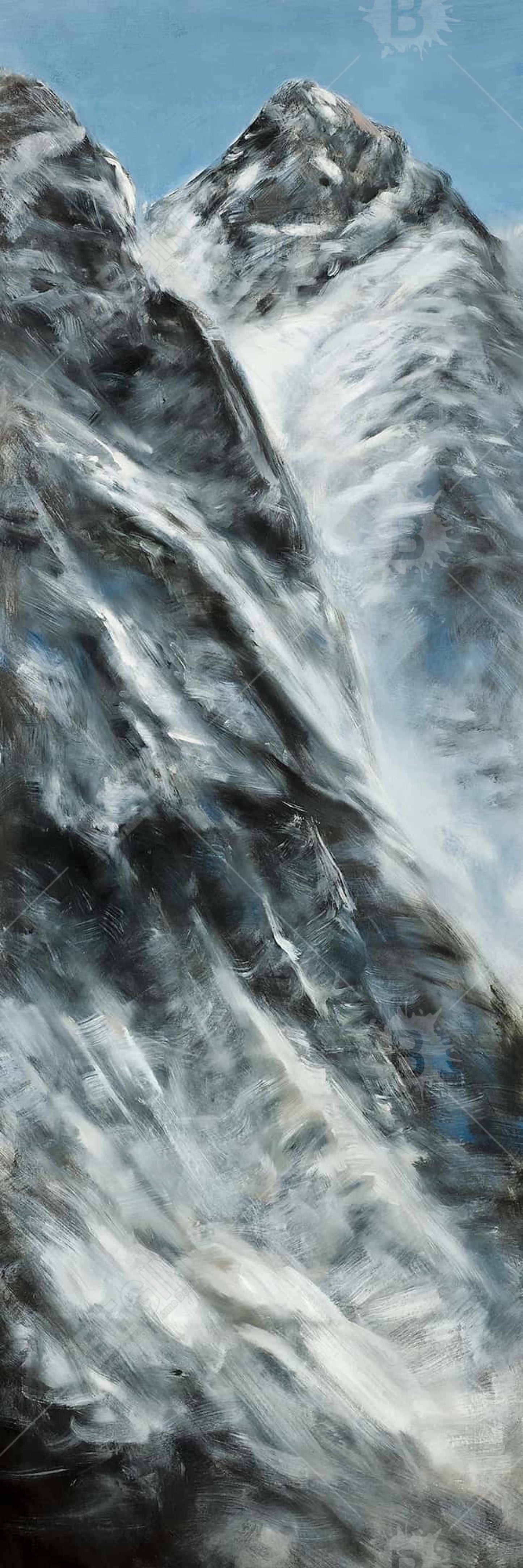 Lhotse Wall Canvas | Blue Mountains Framed Art for Home Decor