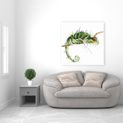 Chameleon on the Lookout Canvas - Reptile Home Decor Art