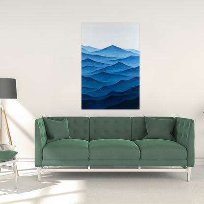 Dark Calm Ocean Waves Canvas | Coastal Marine Bedroom Decor