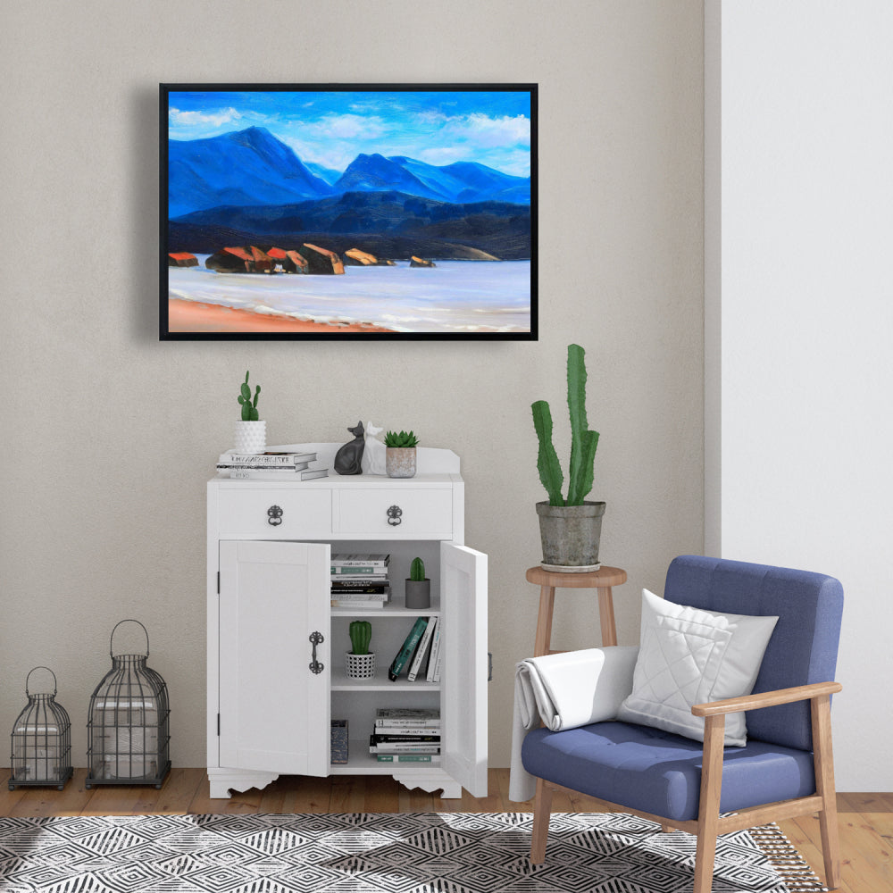 Toile pour chambre à coucher sur le thème de la mer côtière | Décoration d'intérieur Scotland Calm Eddies