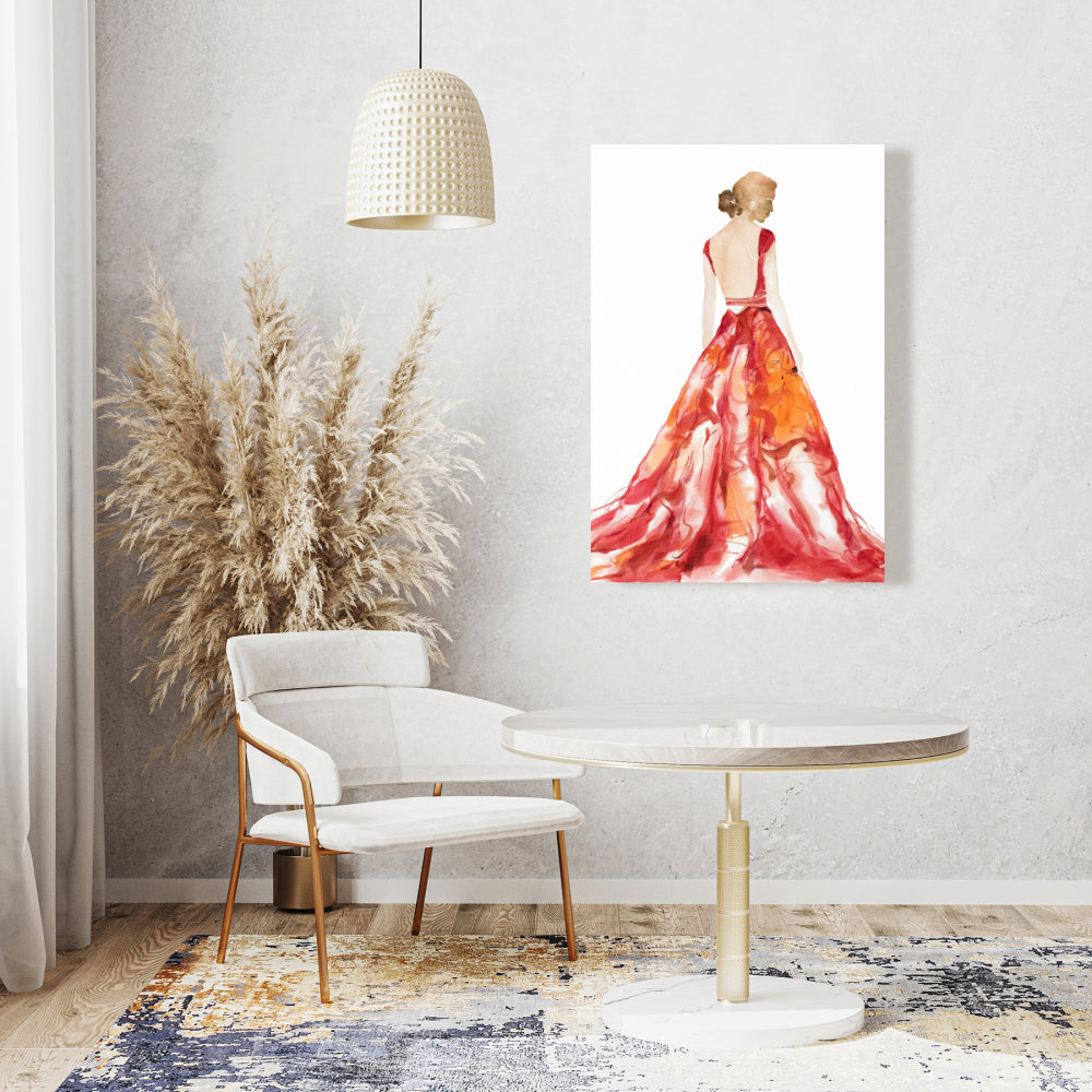 Red Prom Dress Canvas | Bedroom Wall Art Home Decor