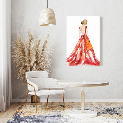 Red Prom Dress Canvas | Bedroom Wall Art Home Decor