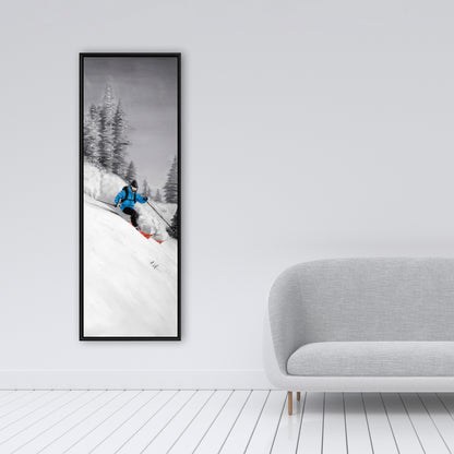 Toile encadrée « Homme skiant en montagne » | Décoration d'intérieur
