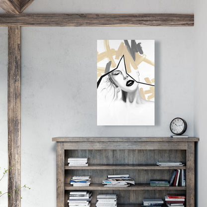 Toile encadrée moderne « Femme divisée » | Décoration de chambre