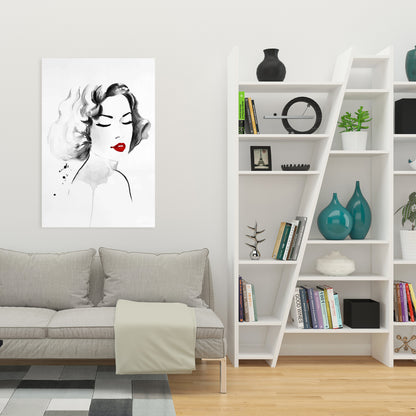 Watercolor Woman Canvas | Figurative White Woman Home Decor