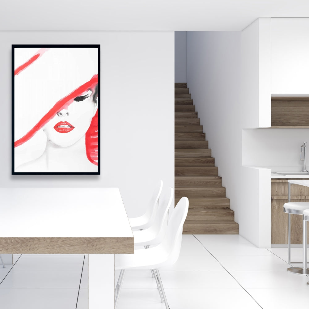 Toile d'art mode - Femme au chapeau d'été | Décoration d'intérieur