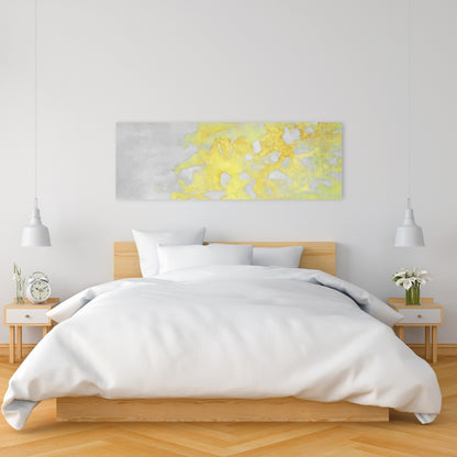 Gold Erosion Abstract Industrial Gray Canvas | Home Decor
