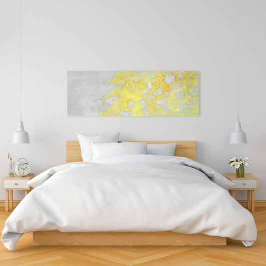 Gold Erosion Abstract Industrial Gray Canvas | Home Decor