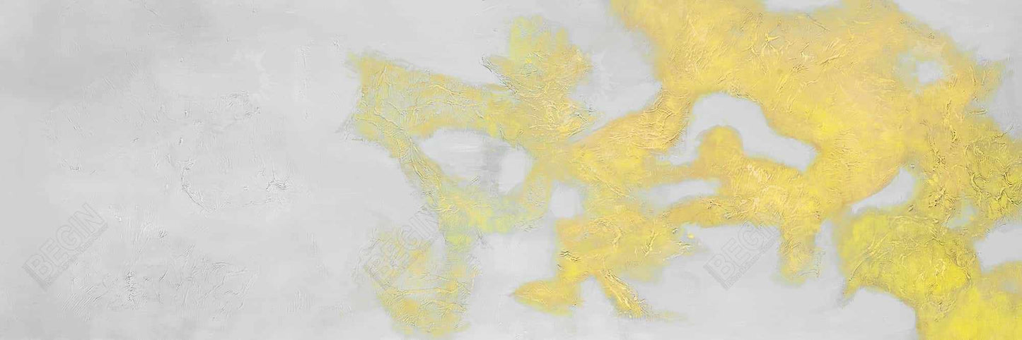 Toile abstraite aux formes grises – Décoration encadrée aux taches dorées