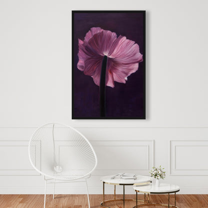 Toile Pétales violets | Décoration de chambre minimaliste | Cadre violet