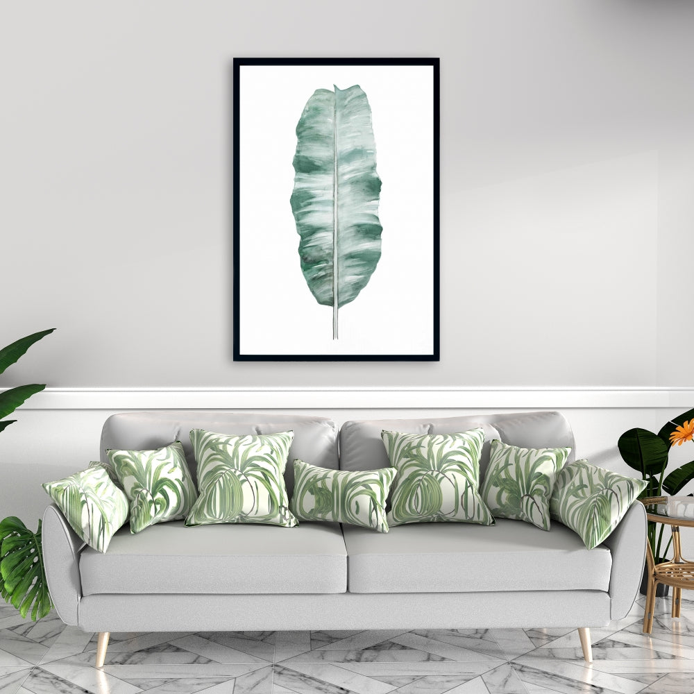 Toile botanique exotique à motif de feuille de bananier | Décoration murale