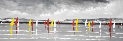Sailing on the Lake White Bedroom Boat Canvas | Home Decor