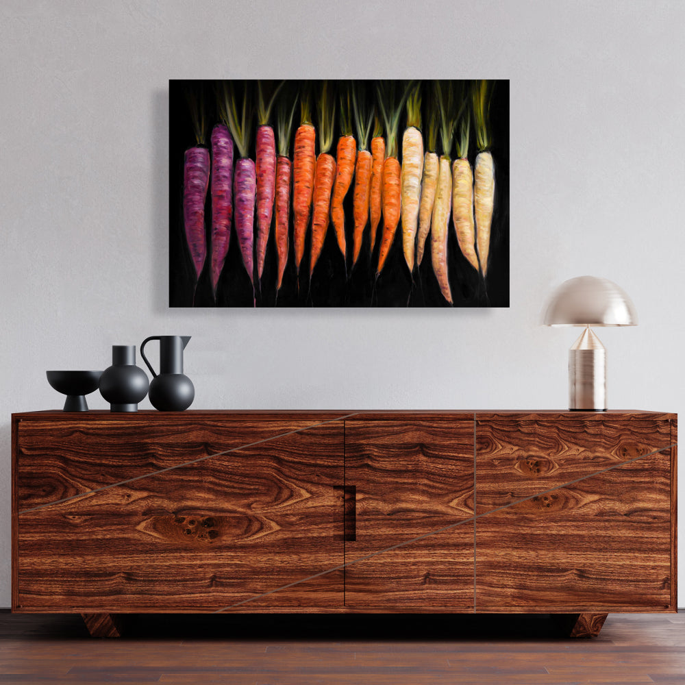 Colorful Carrots Food Canvas | Home Decor Wall Art