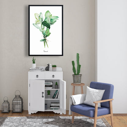 Toile « Feuilles de basilic attachées » | Décoration murale