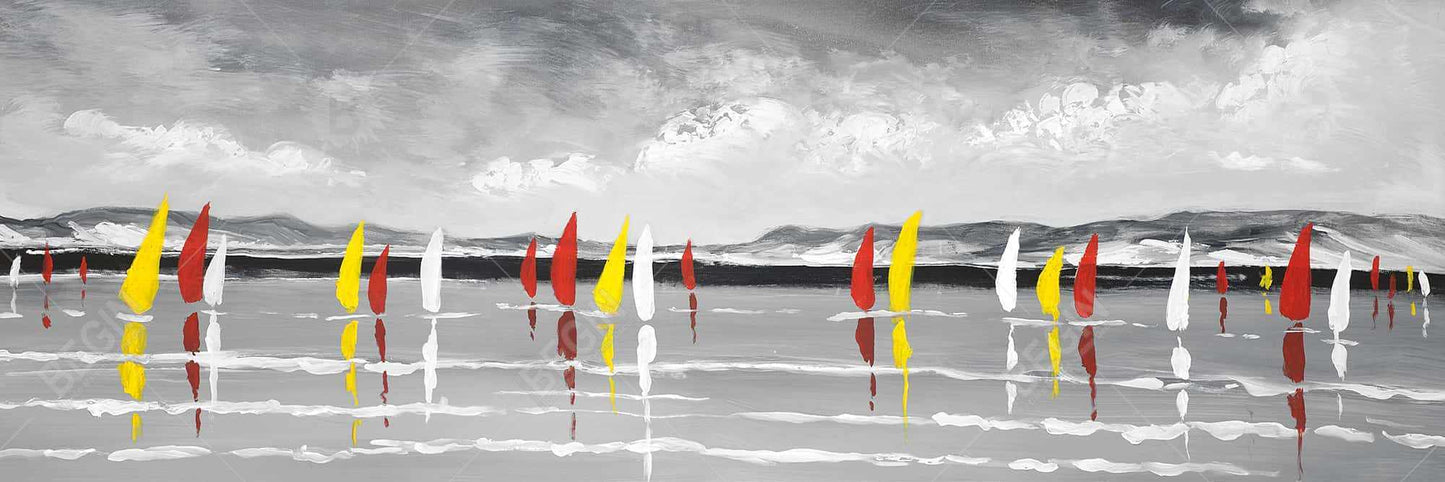 Toile « Voilier sur le lac » pour chambre à coucher | Décoration d'intérieur