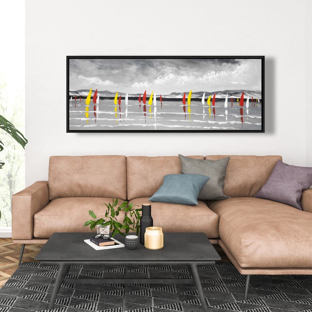 Sailing on the Lake White Bedroom Boat Canvas | Home Decor