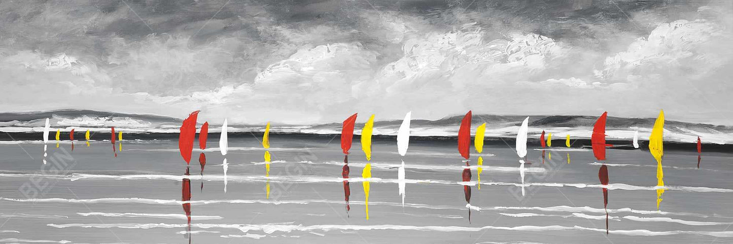 Sailboats on the Lake | Coastal Canvas Art for Home Decor