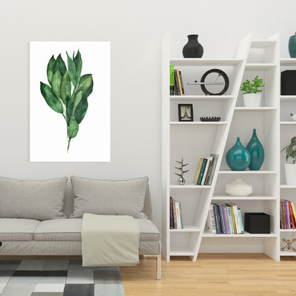 Toile minimaliste à motifs de feuilles de laurier | Décoration d'intérieur élégante