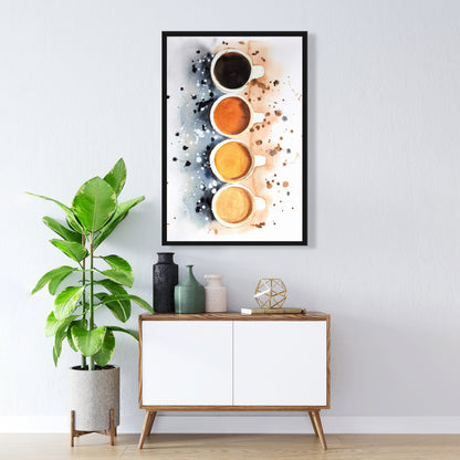 Toile « Quatre tasses de café » | Décoration d'intérieur