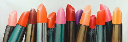 Lipstick Collection Pink Framed Canvas - Contemporary Bedroom Decor