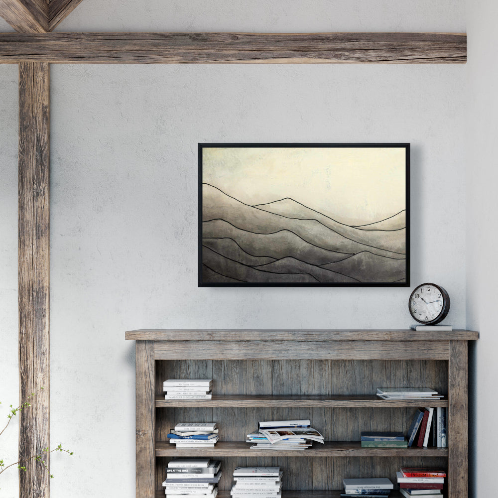Brown Bedroom Mountains Canvas - Desaturated Waves Decor