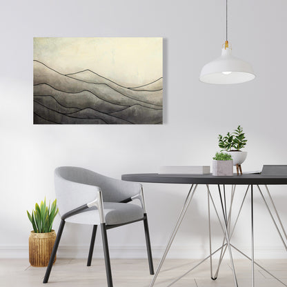 Toile marron vagues désaturées – Décoration de chambre contemporaine