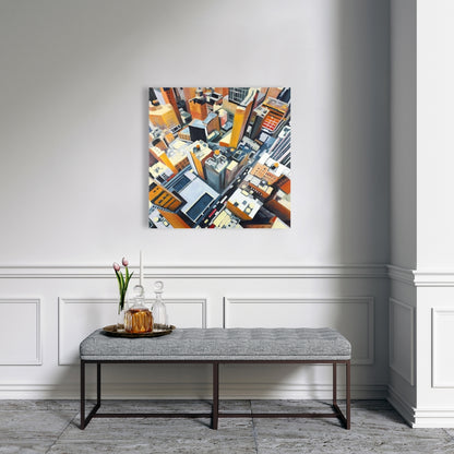 High Top View of NYC Buildings Canvas - Industrial Home Decor