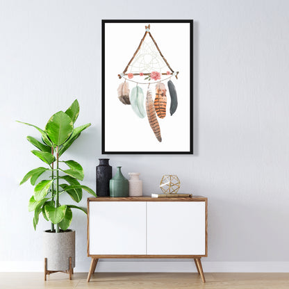 Bohemian Triangular Dream Catcher Canvas | Home Decor Art