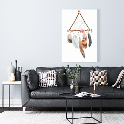Triangular Dream Catcher Canvas | Bedroom Flowers Decor