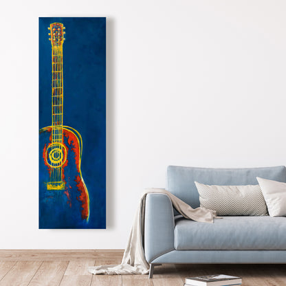 Modern Blue Abstract Guitar Canvas | Musical Home Decor