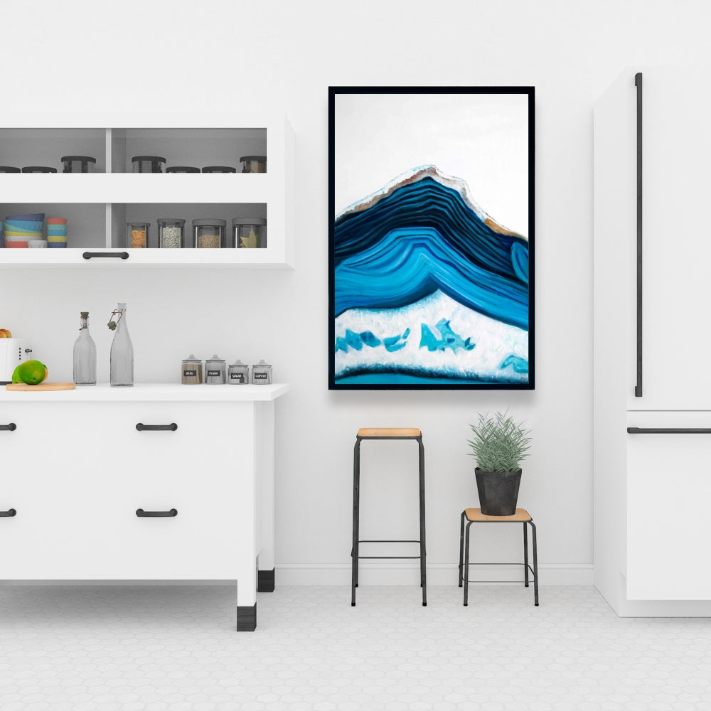 Blue Geode Profile Canvas | Object Blue Framed Wall Art