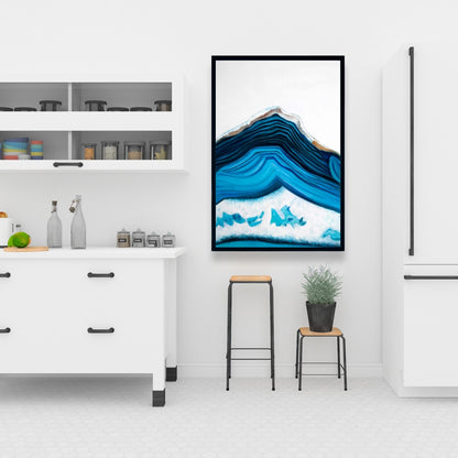 Blue Geode Profile Canvas | Object Blue Framed Wall Art