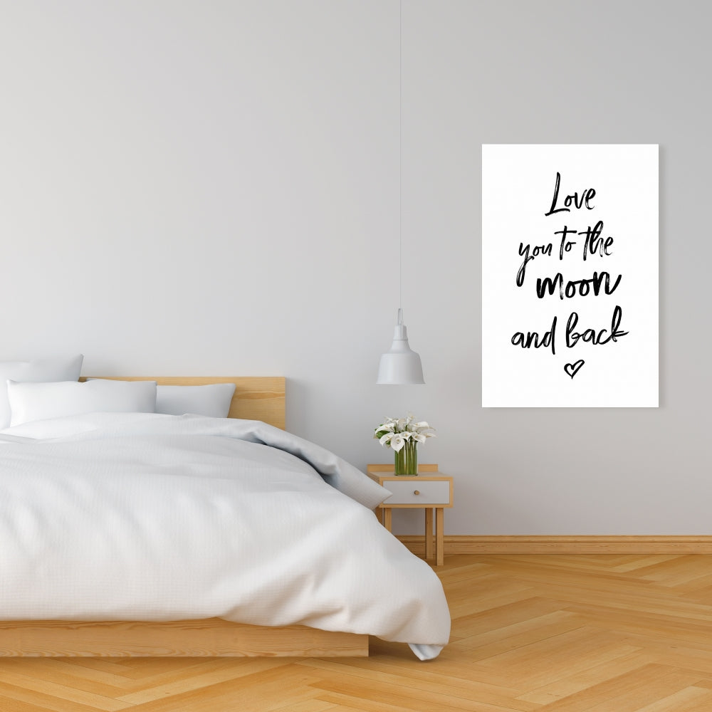 Love You to the Moon and Back Canvas | Romantic Home Decor
