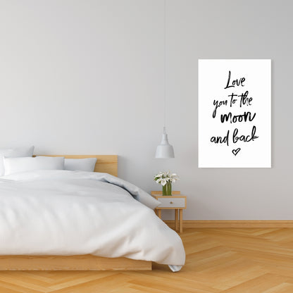 Love You to the Moon and Back Canvas | Romantic Home Decor