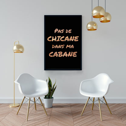 Toile de motivation marron pour chambre à coucher – Pas de dispute chez moi