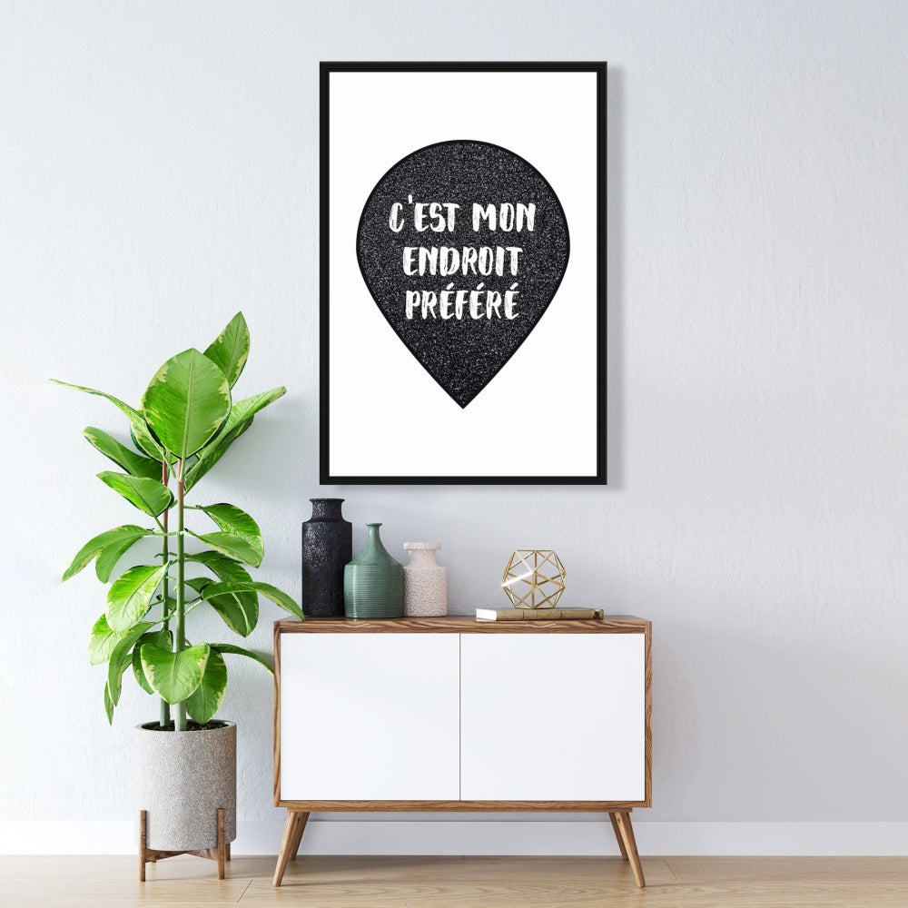 C'est mon endroit préféré - Décoration de chambre motivante sur toile