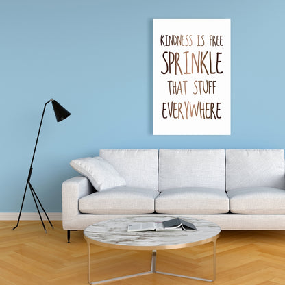 Kindness is Free Canvas | Motivational Bedroom Wall Art Decor
