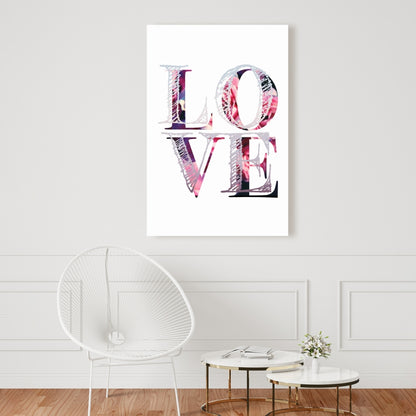 Love Bloom Canvas | Purple Bohemian Home Decor Quotes Art