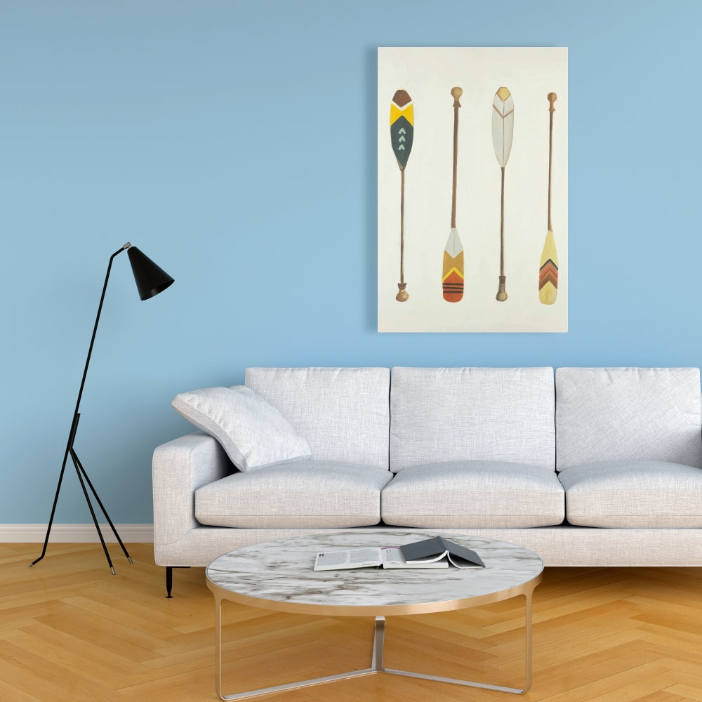 Canoe Paddles Canvas - Contemporary Bedroom Art Decor
