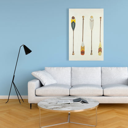 Canoe Paddles Canvas - Contemporary Bedroom Art Decor