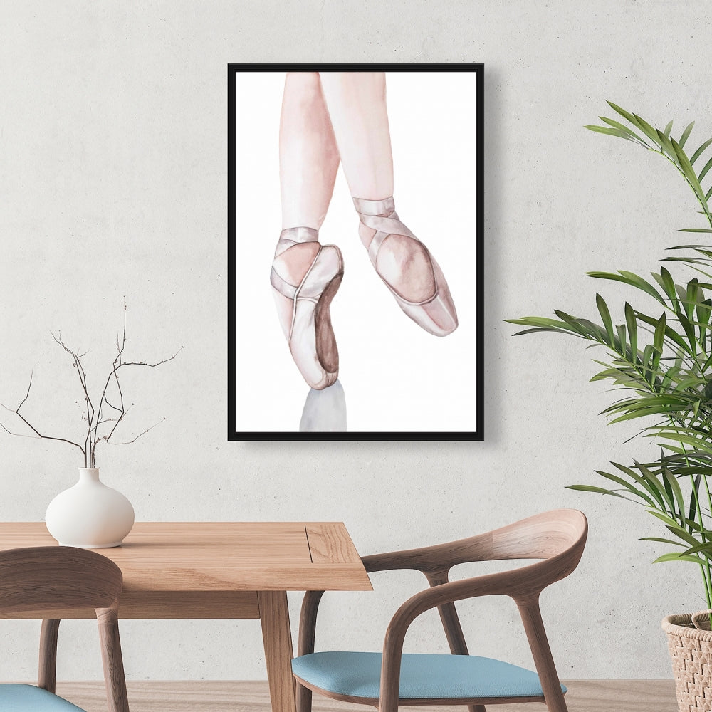 Toile « Pieds de ballerine grise » | Décoration murale romantique pour chambre à coucher