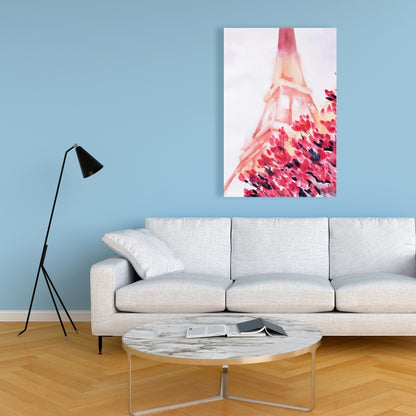 Pink Eiffel Tower Bedroom Canvas - Chic Home Decor Wall Art