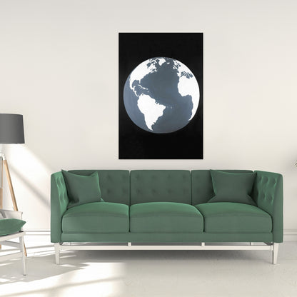 Earth Satellite View Canvas | Scenic Galaxy Bedroom Decor