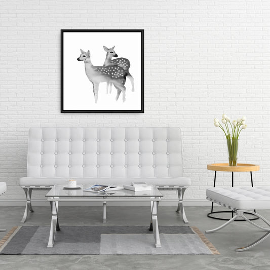 White Rustic Bedroom Canvas | Faon Black and White Decor