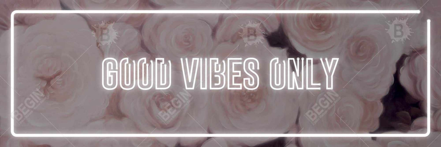 Modern White Canvas - Good Vibes Only Roses | Home Decor