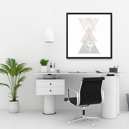 Toile d'art géométrique | Décoration encadrée minimaliste pour chambre à coucher