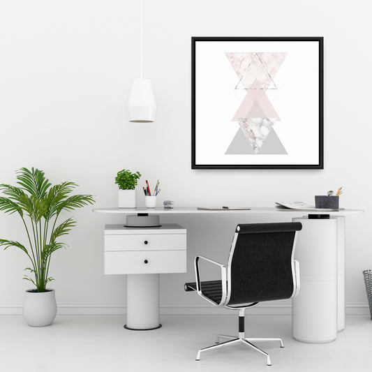 Toile d'art géométrique | Décoration encadrée minimaliste pour chambre à coucher