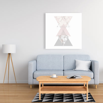 Geometric Art Gray Canvas - Stylish Shapes Bedroom Decor