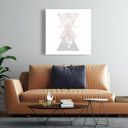 Geometric Art Gray Canvas - Stylish Shapes Bedroom Decor